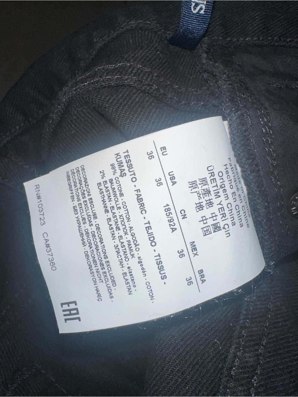 Armani Jeans Men's Straight Jeans in Black - Picture 5 of 7